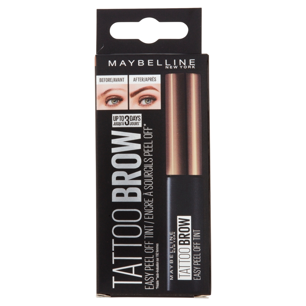 Maybelline New York Tinta per Sopracciglia Peel-off Tattoo Brow, Dura fino a 3 Giorni, Light Brown